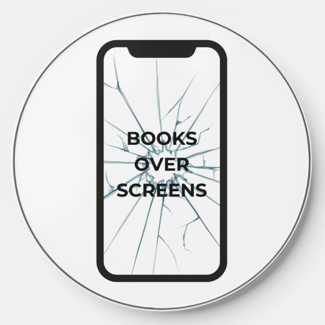 Books Over Screens Wireless Charger – Read More (Front)