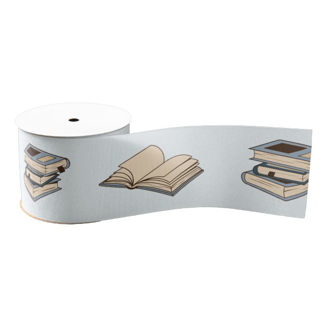 Books Pattern Grosgrain Ribbon (Spool)