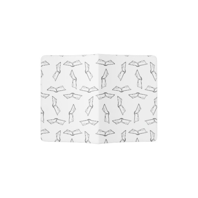 Books Pattern Reading & Education Themed Open Book Passport Holder (Opened)