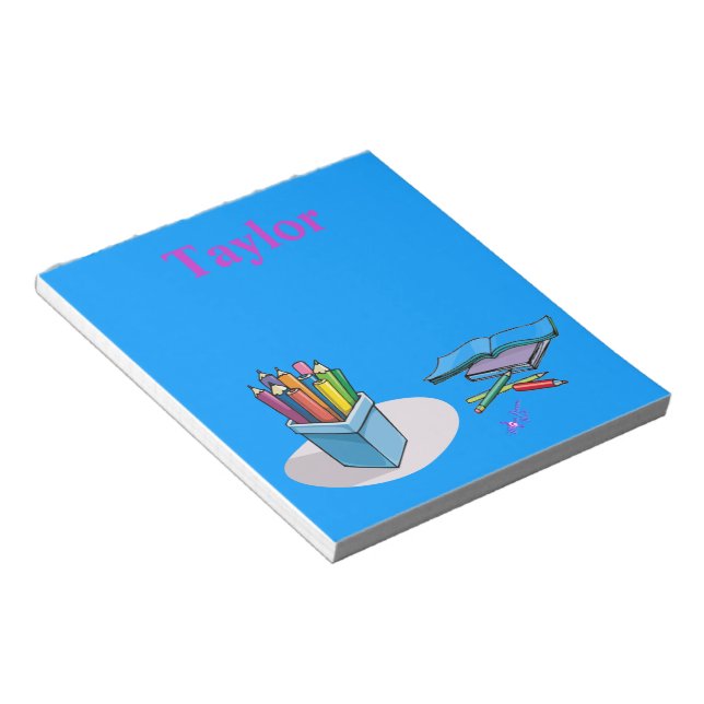 Books & Pencils Customizable Notepad (Angled)