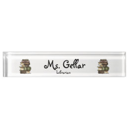 books personalized desk name plate