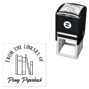 Books Personalized Name Bookplate for Writers Self-inking Stamp