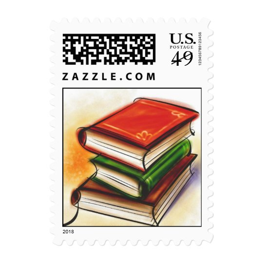 Books Postage Stamp Zazzle