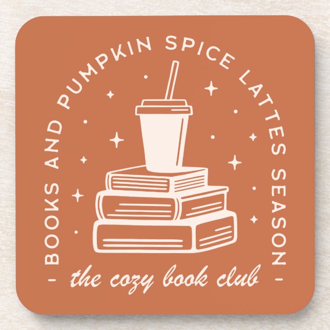 Books & Pumpkin Spice Season Beverage Coaster (Front)