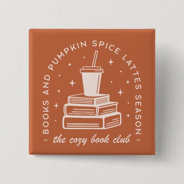 Books & Pumpkin Spice Season Button (Front)