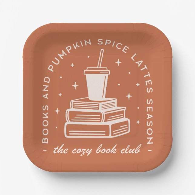 Books & Pumpkin Spice Season Paper Plates (Front)