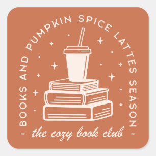 Books & Pumpkin Spice Season Square Sticker