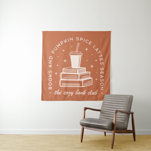 Books & Pumpkin Spice Season Tapestry (In Situ)