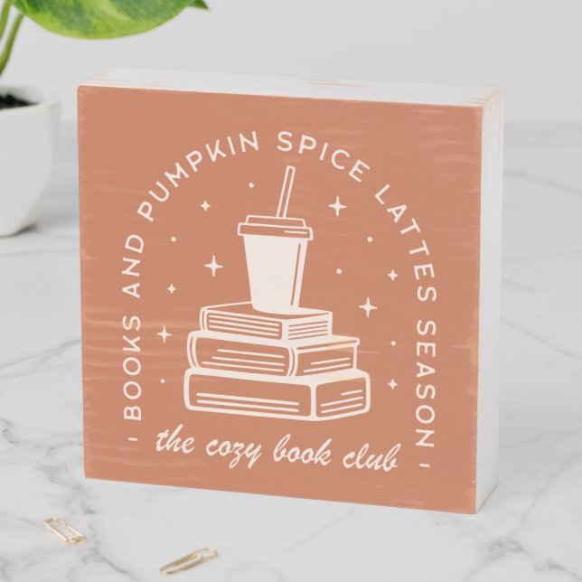 Books & Pumpkin Spice Season Wooden Box Sign (In Situ Horizontal)