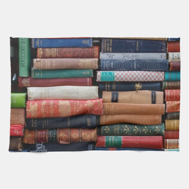 Books Read Love Old Books Kitchen Towel (Horizontal)
