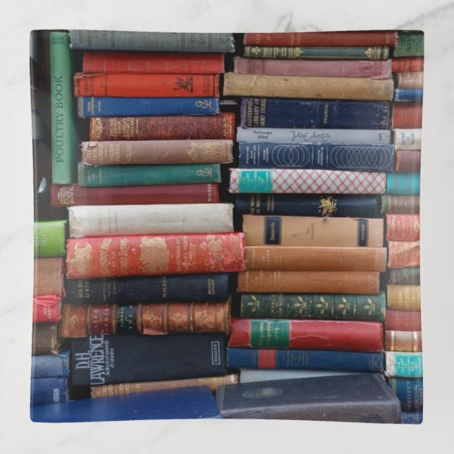 Books Read Love Old Books Trinket Tray (Front)