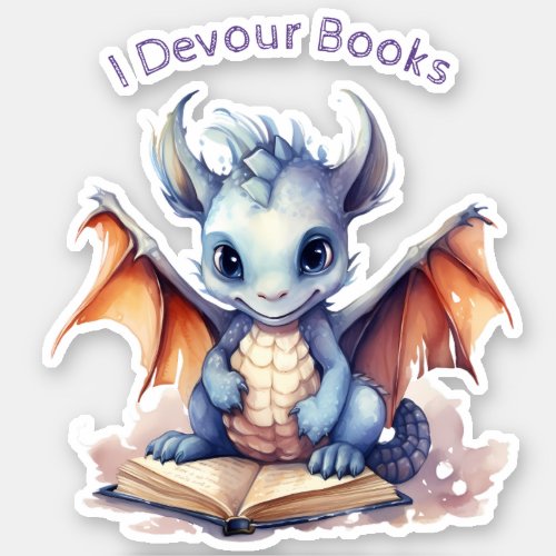   Books Reading Baby Dragon  _ AP88 I DEVOUR Sticker