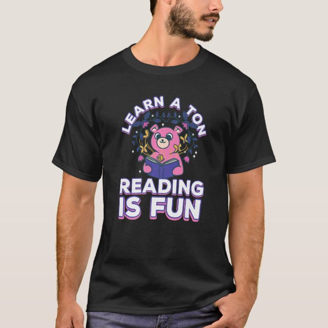 Books Reading Learning Wisdom Intelligence Fun   T-Shirt (Front)