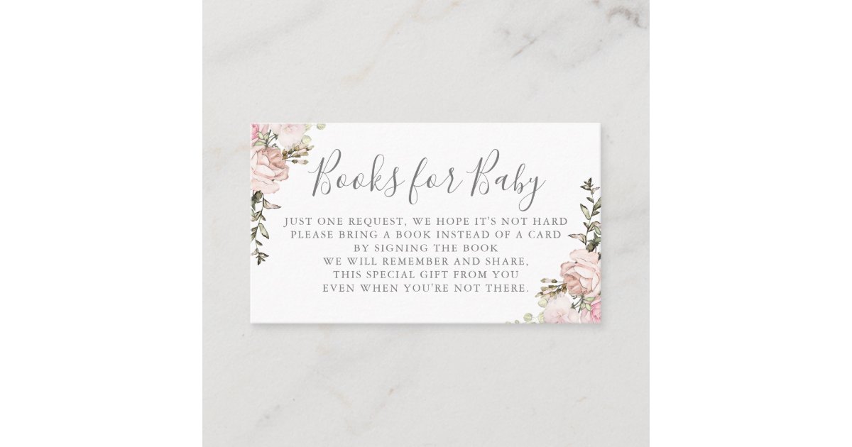 Books Request Baby Shower Invitation Insert Zazzle