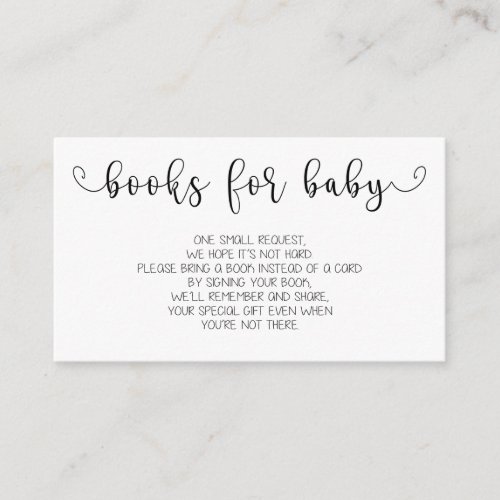 Books Request  Baby Shower Invitation Insert