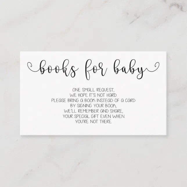 Books Request Baby Shower Invitation Insert Zazzle