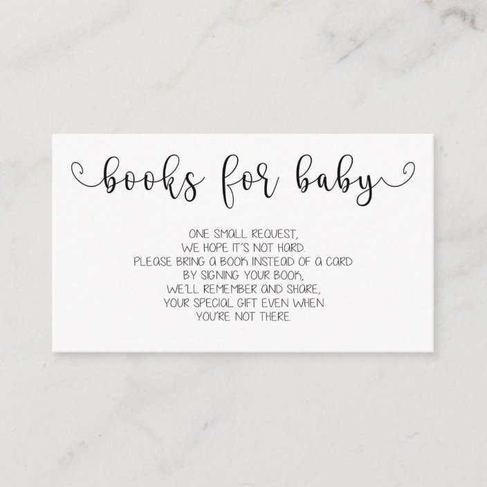 books request  baby shower invitation insert  zazzle