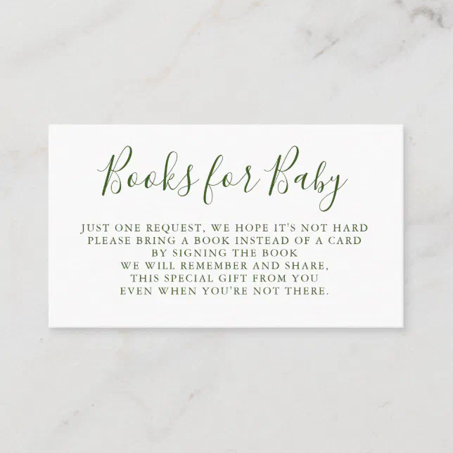 Books Request Baby Shower Invitation Insert Zazzle