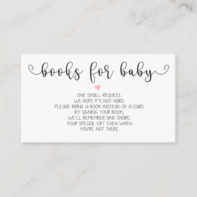 Books Request | Baby Shower Invitation Insert (Front)