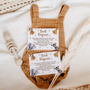 Books Request Modern Animal Baby Shower Enclosure Card