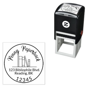Books Return Address Stamper For Book Lovers  Self-inking Stamp by alinaspencil at Zazzle