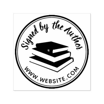 Books Round Personalized Signed By Author Writers Self-inking Stamp by alinaspencil at Zazzle