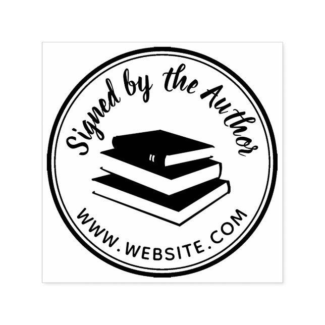Books Round Personalized Signed by Author Writers Self-inking Stamp (Design)