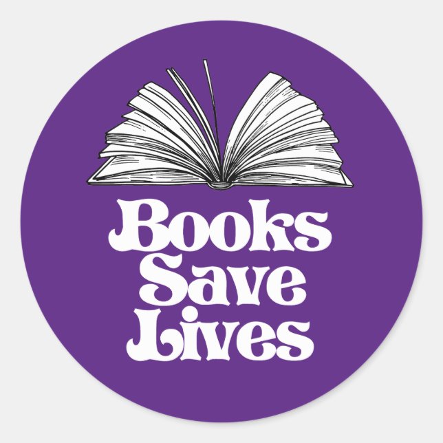 Books Save Lives Classic Round Sticker (Front)