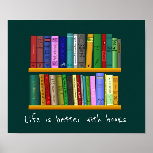 Books slogan classroom or library kid's room poster (Front)