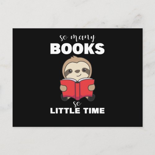 Books Sloth Read Book Bookworm Bookworm Postcard