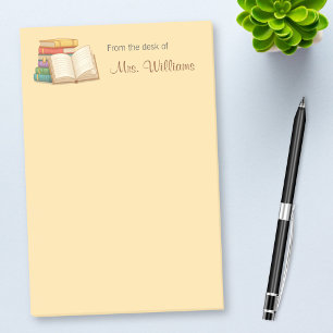 Books Stack Open Book School Teacher Yellow Post-it Notes
