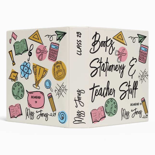 books stationery & Teacher Stuff Personalised 3 Ring Binder (Background)