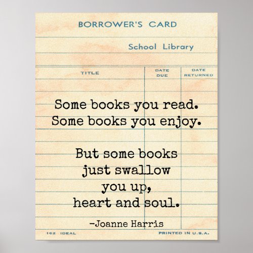 Books Swallow You Up Joanne Harris Wall Art