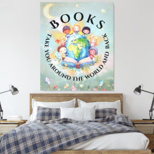 Books Take You Around Modern and Cute Canvas Print