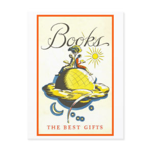 "Books: The Best Gifts" Vintage Poster Postcard