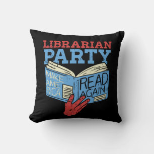 Books - The Librarian Party Book Lover Gift Throw Pillow