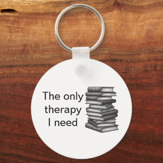 Books The Only Therapy I Need | Cat Keychain