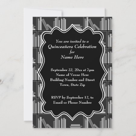 Books Theme Quinceanera Invitation