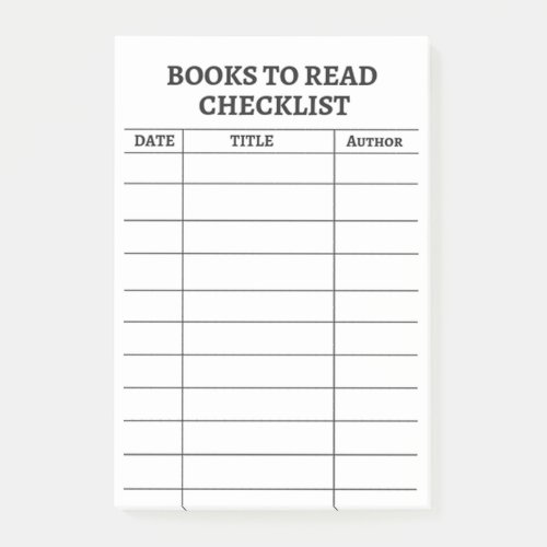 Books To Read Checklist Modern Notes