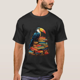 Books Toucan Bird Book Piles Read Bookworm Reader T-Shirt