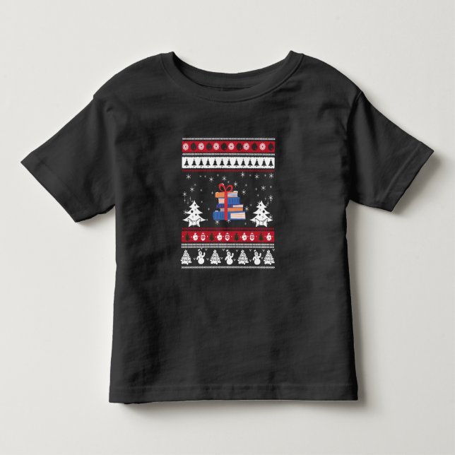 Books Ugly Christmas Funny Reading Gifts Toddler T-shirt (Front)