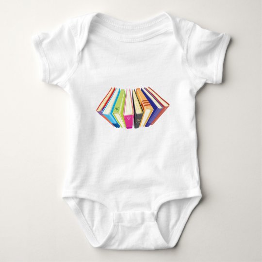 books upper view baby bodysuit