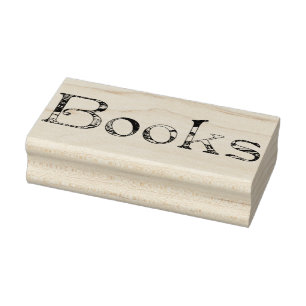Books Vintage Illustration Rubber Stamp