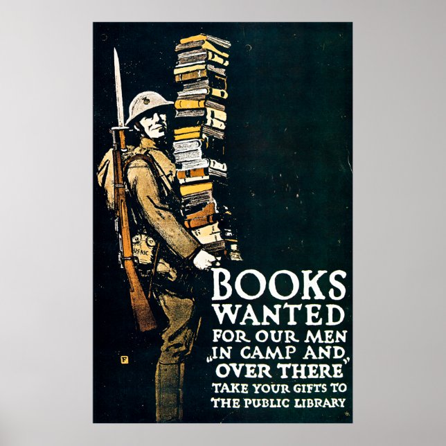 Books Wanted - Vintage World War I Poster (Front)