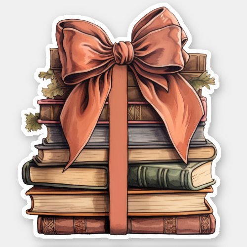 Books with Bow Sticker
