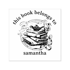 Books with Genie Lamp This Book Belongs to Self-inking Stamp