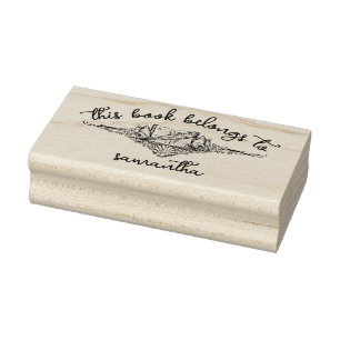 Books with Seashells This Book Belongs to Rubber Stamp