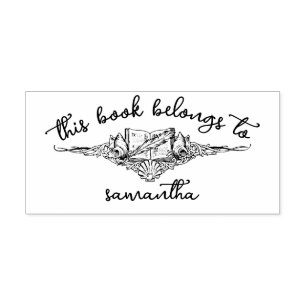 Books with Seashells This Book Belongs to Self-in Self-inking Stamp
