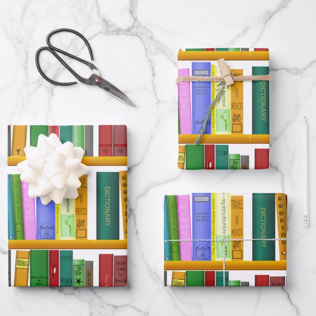 Books Wrapping Paper Sheets (Front)
