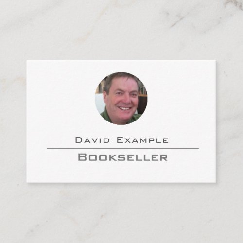 Bookseller with Photo of Holder Business Card